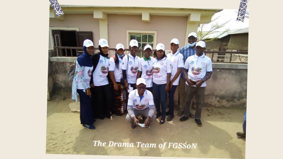 FGS Society of Nigeria Drama Team performing drama at community during World NTD 