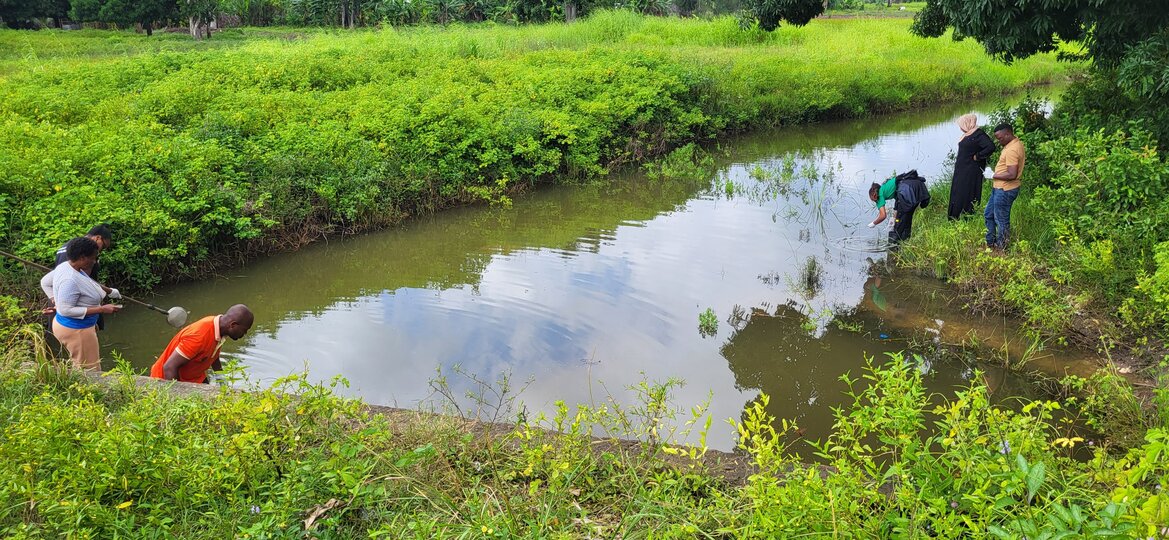 Shire-Vec team members learning on a field trip in Zanzibar